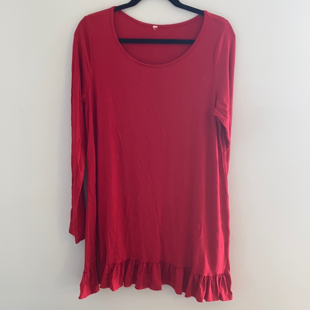 Red tunic dress